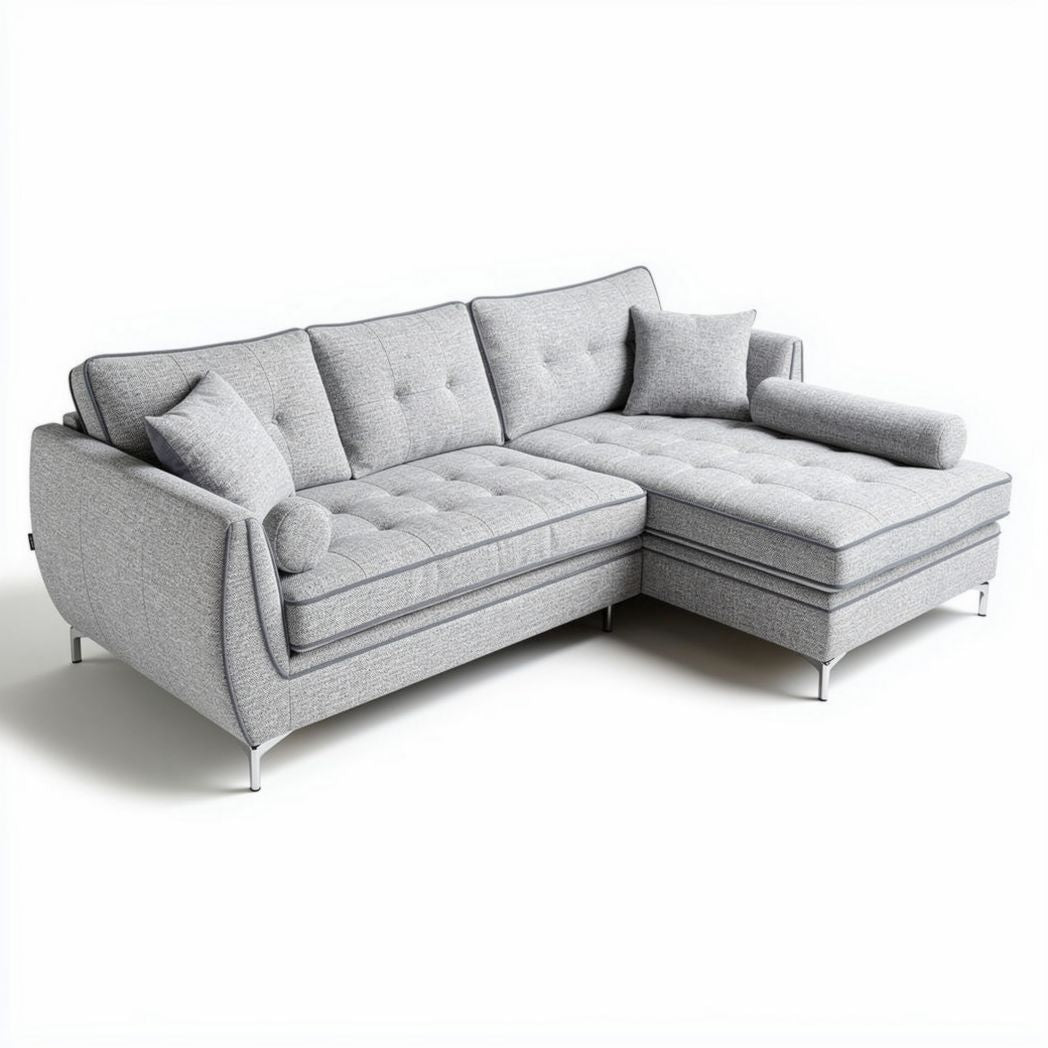 Hoekbank van stof voor de woonkamer - 200 x 90 x 80cm