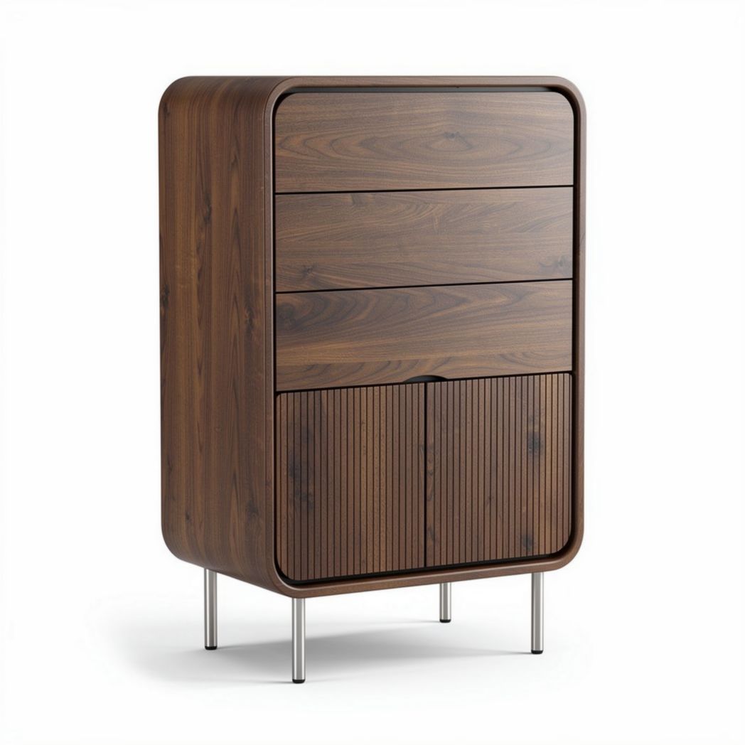 Dressoir van fineerhout voor de slaapkamer - 80 x 40 x 120cm