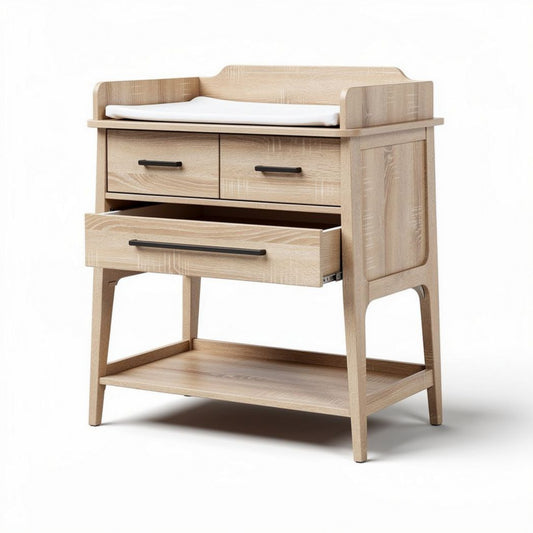 Wisselcommode van hout voor de babykamer met opbergruimte - 80 x 40 x 90cm